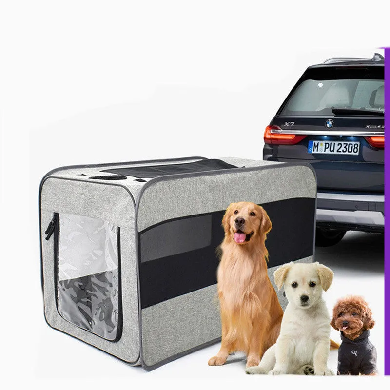 Portable Pet Travel Carrier Bag – Folding Design with Safety Lock Zippers