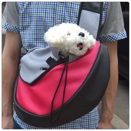 Puppy Small Animal Sling Front Carrier Mesh Comfort Travel Tote Shoulder Bag Pet Backpack