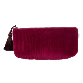 Quilted Velvet Hold Me Clutch - Bordeaux