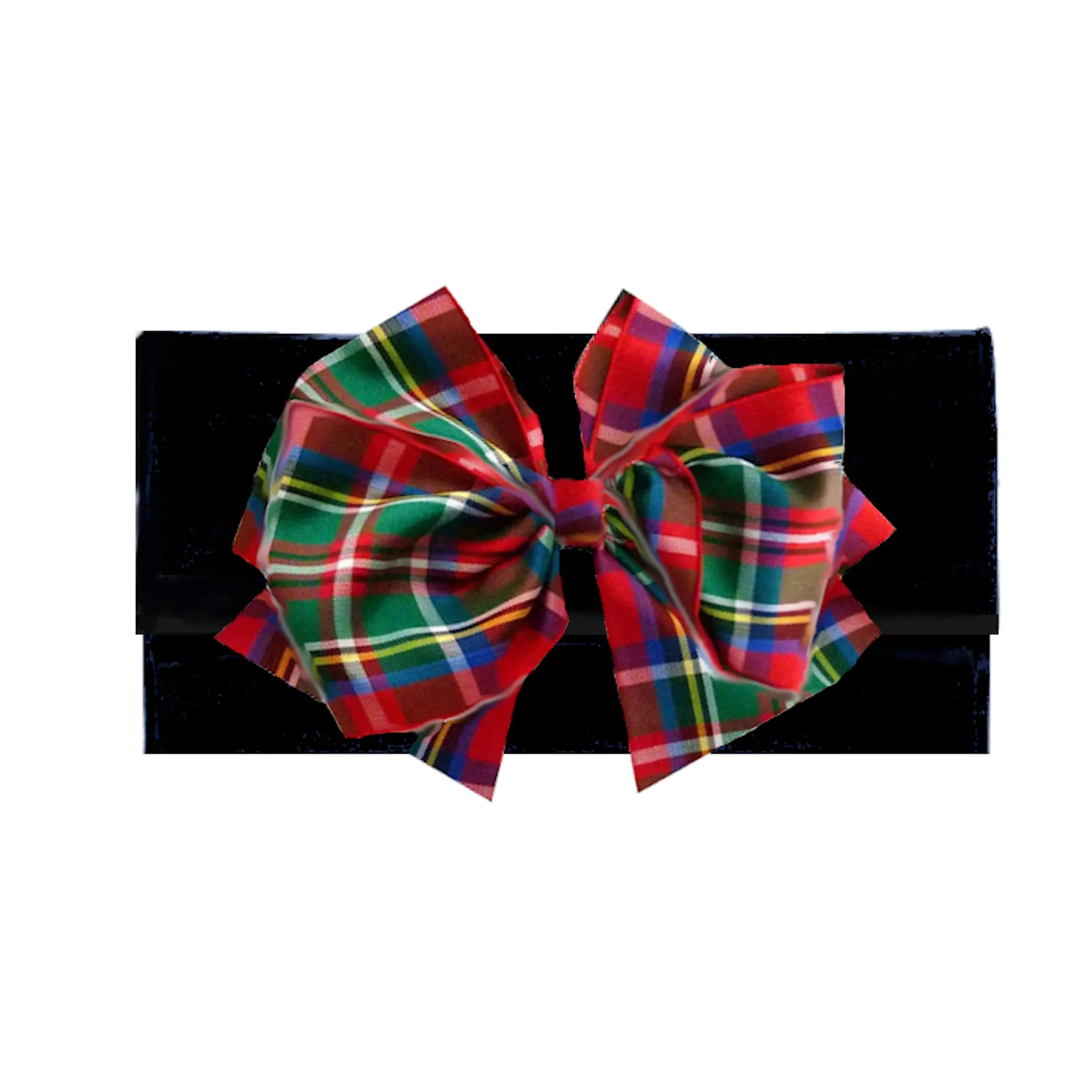 Red Tartan Plaid Bow, Interchangeable