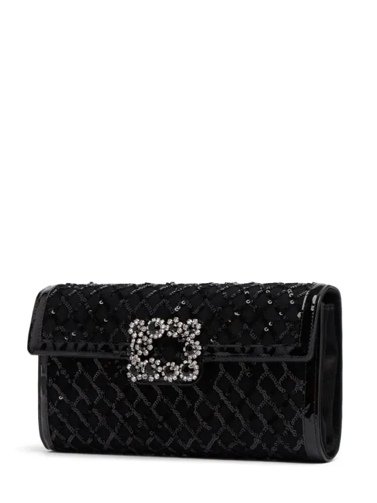 Roger Vivier   Envelope flower buckle clutch 