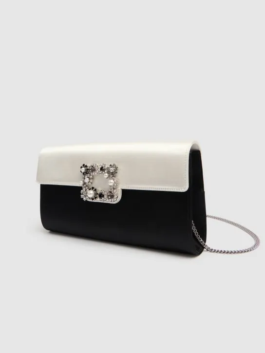 Roger Vivier   Envelope flower buckle clutch 