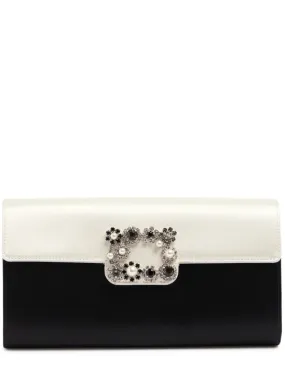 Roger Vivier   Envelope flower buckle clutch 