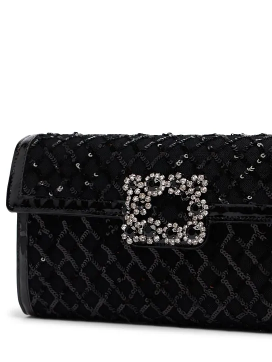 Roger Vivier   Envelope flower buckle clutch 