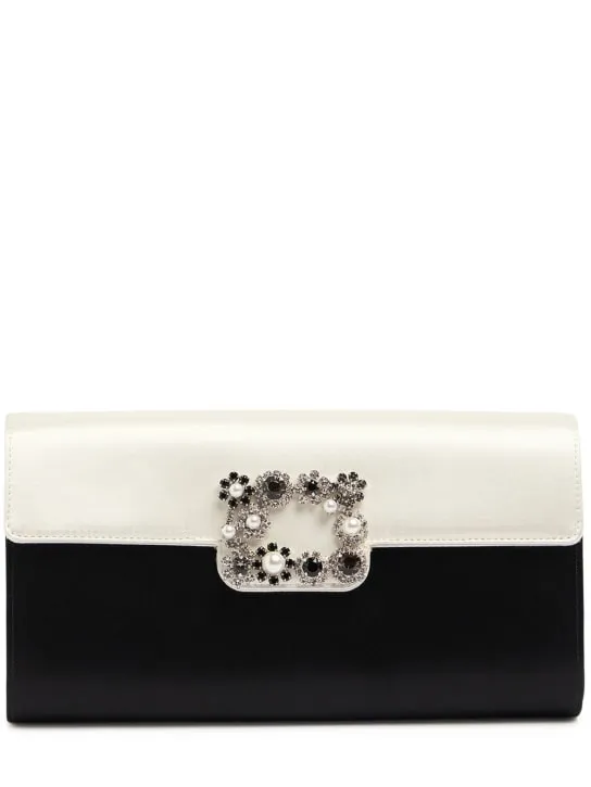 Roger Vivier   Envelope flower buckle clutch 