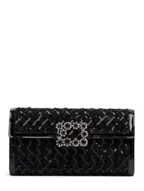 Roger Vivier   Envelope flower buckle clutch 