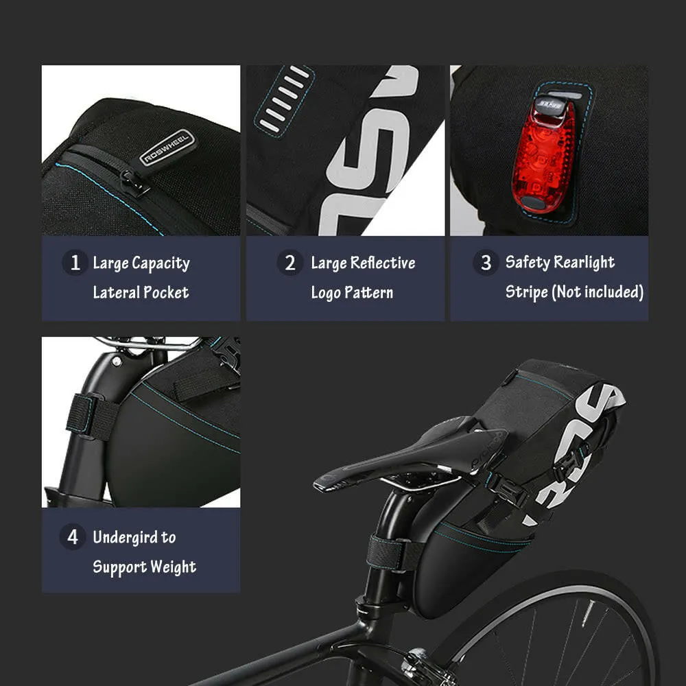 ROSWHEEL 8L MTB Bike Bag Cycling Bicycle Saddle Tail Rear Seat Storage Bags Accessories