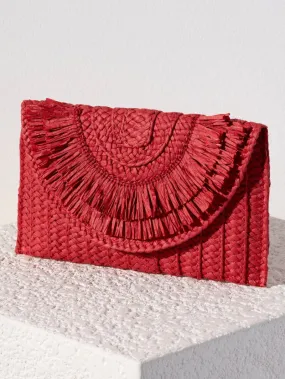 Sarah Straw Clutch - Red