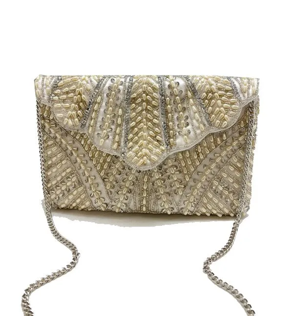 Scalloped Beaded Clutch