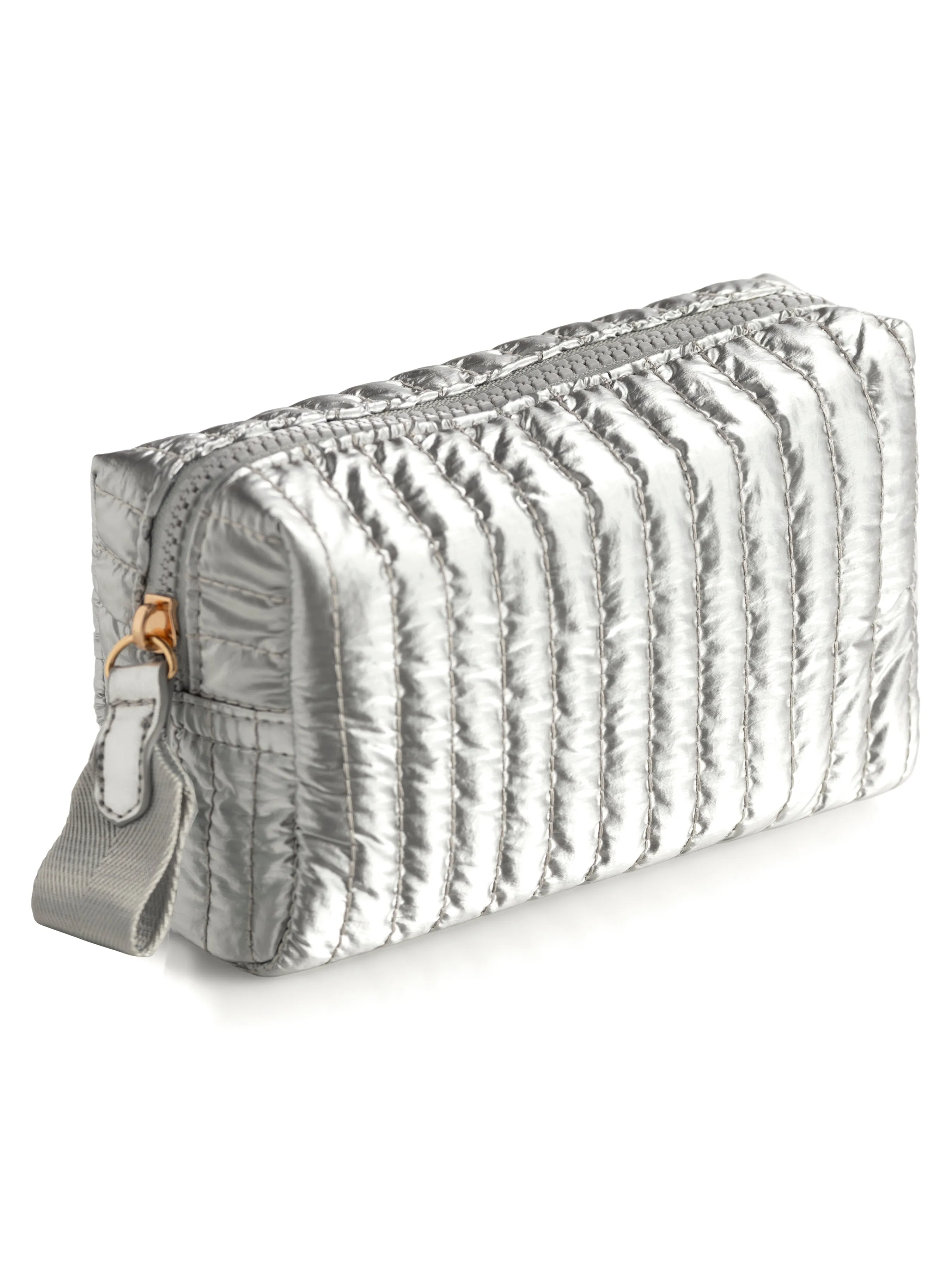 Shiraleah Logan Small Boxy Cosmetic Pouch, Silver