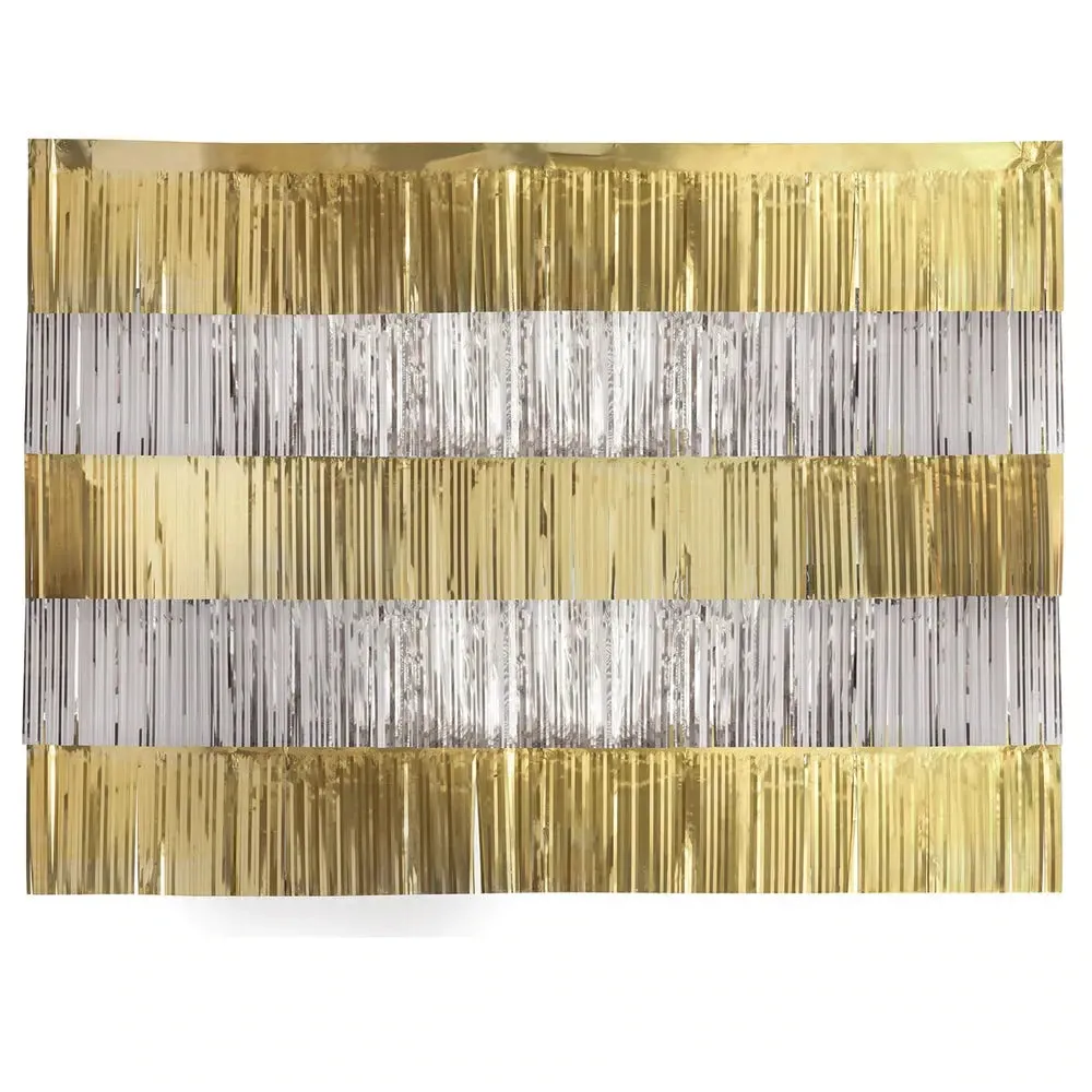 Silver & Gold Foil Fringe Backdrop Kit