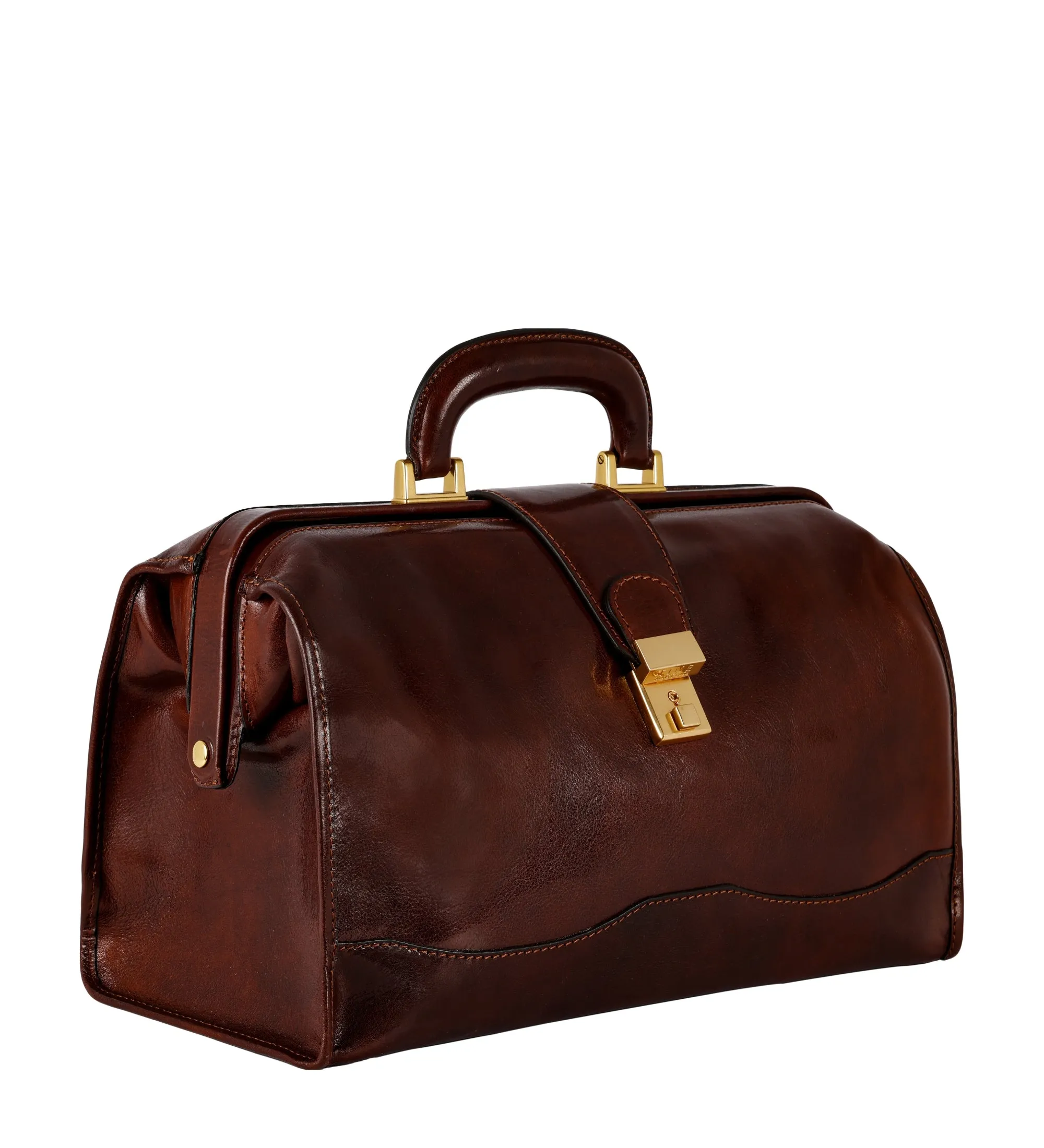 Small Full Grain Italian Leather Doctor Bag - David Copperfield