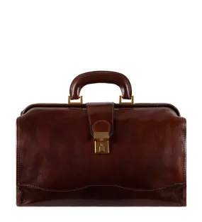 Small Full Grain Italian Leather Doctor Bag - David Copperfield