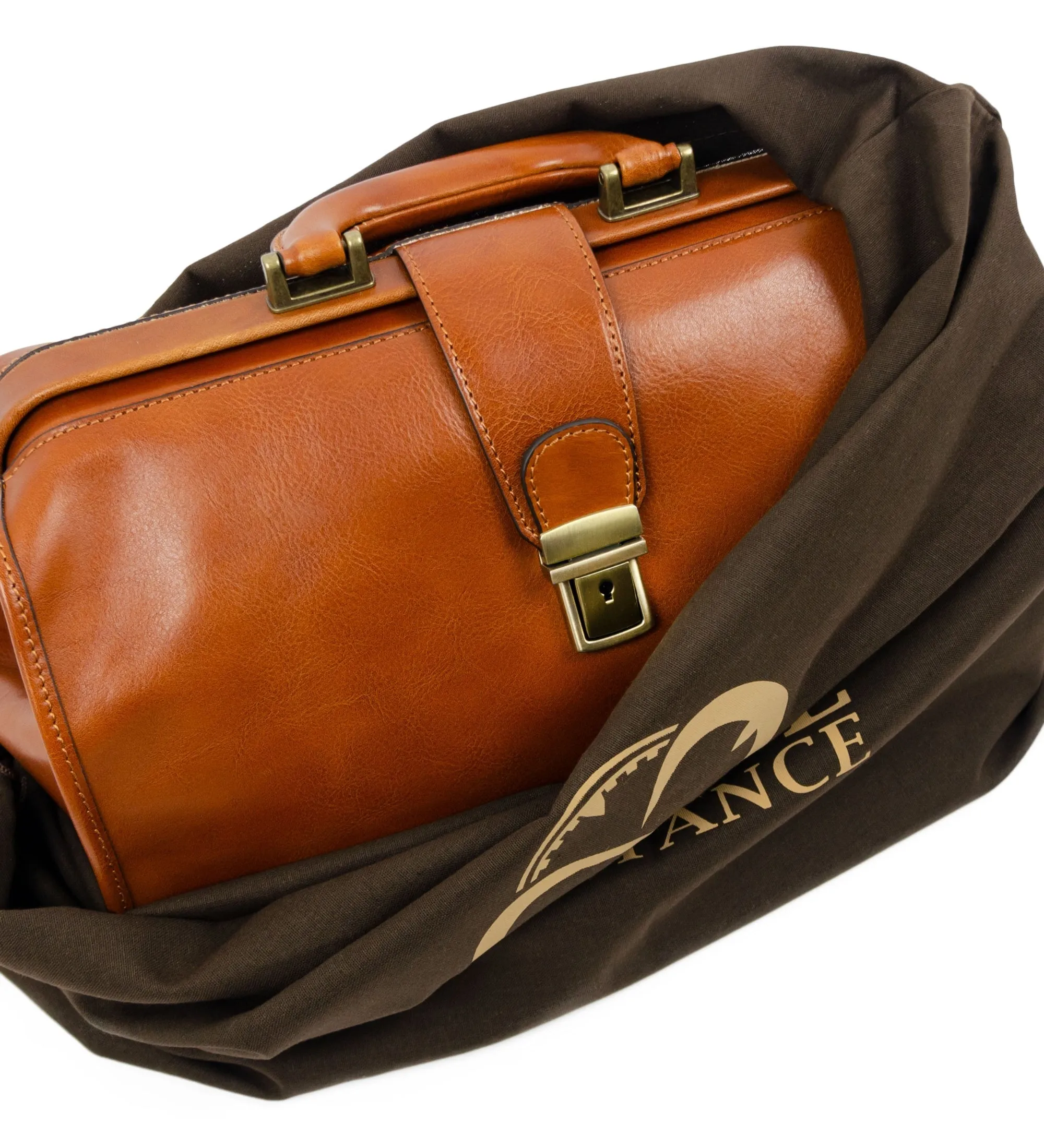 Small Full Grain Italian Leather Doctor Bag - David Copperfield