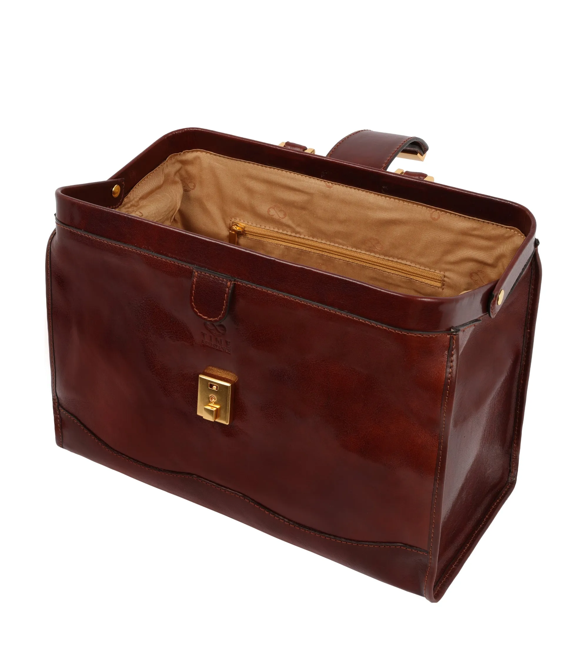 Small Full Grain Italian Leather Doctor Bag - David Copperfield