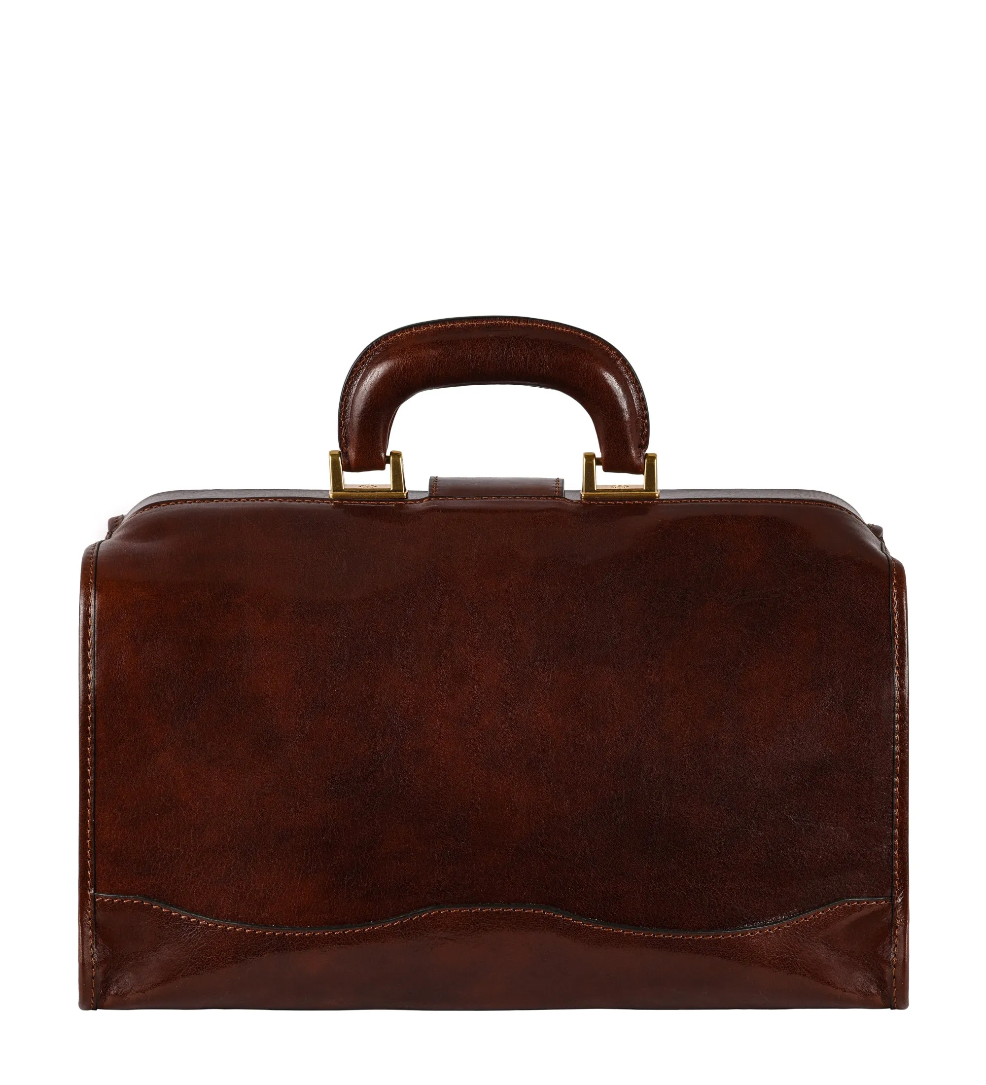 Small Full Grain Italian Leather Doctor Bag - David Copperfield