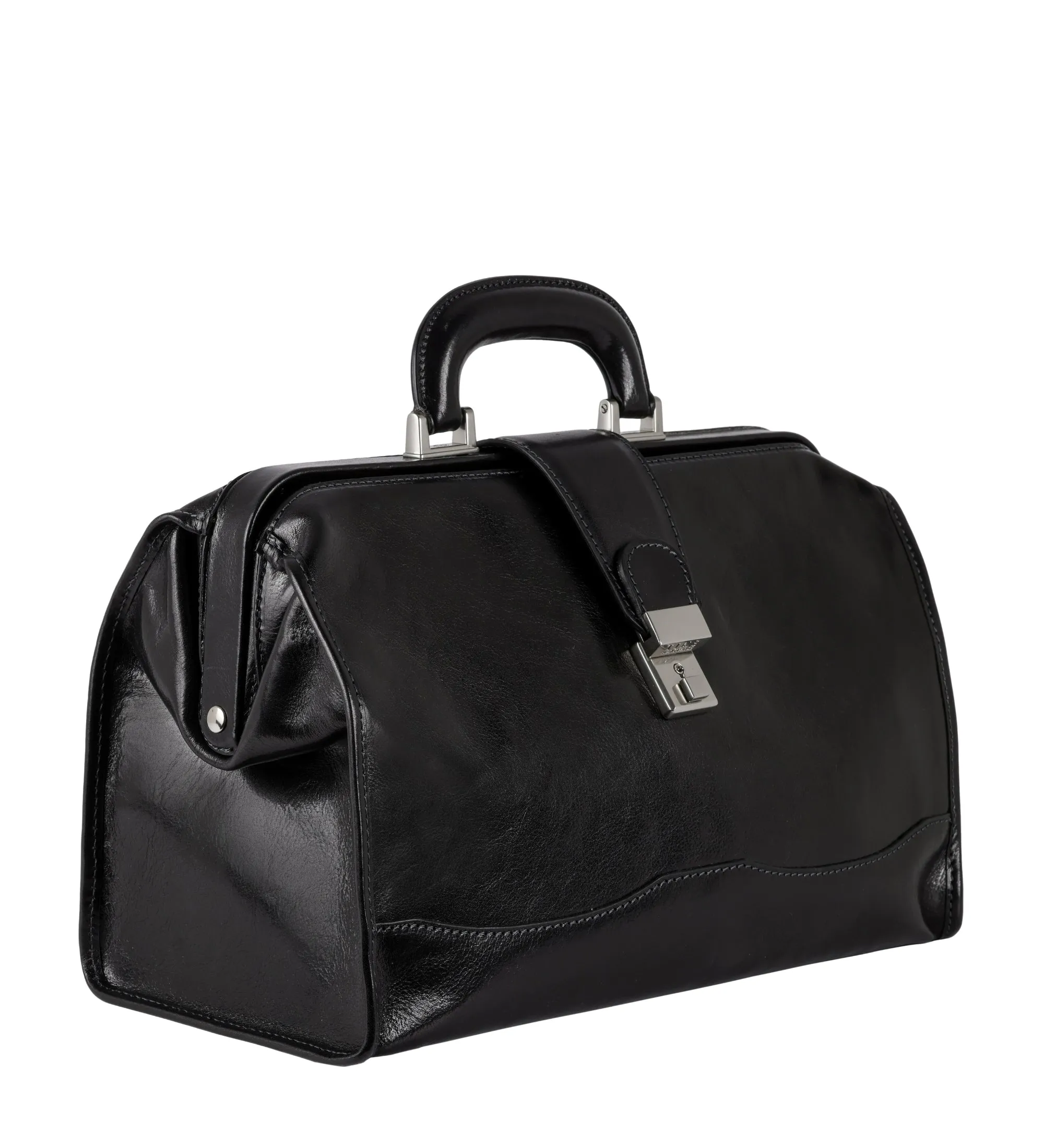 Small Full Grain Italian Leather Doctor Bag - David Copperfield