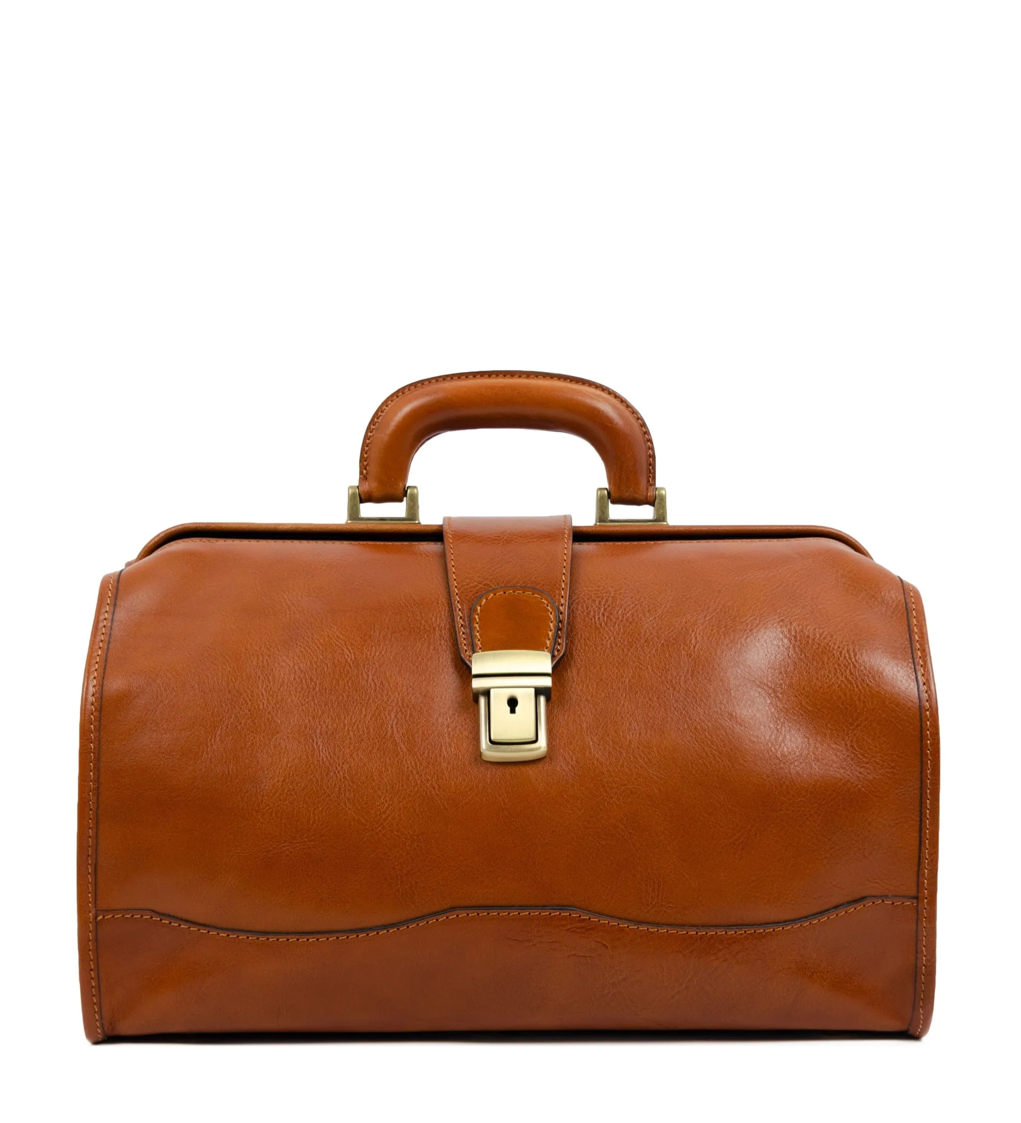 Small Full Grain Italian Leather Doctor Bag - David Copperfield