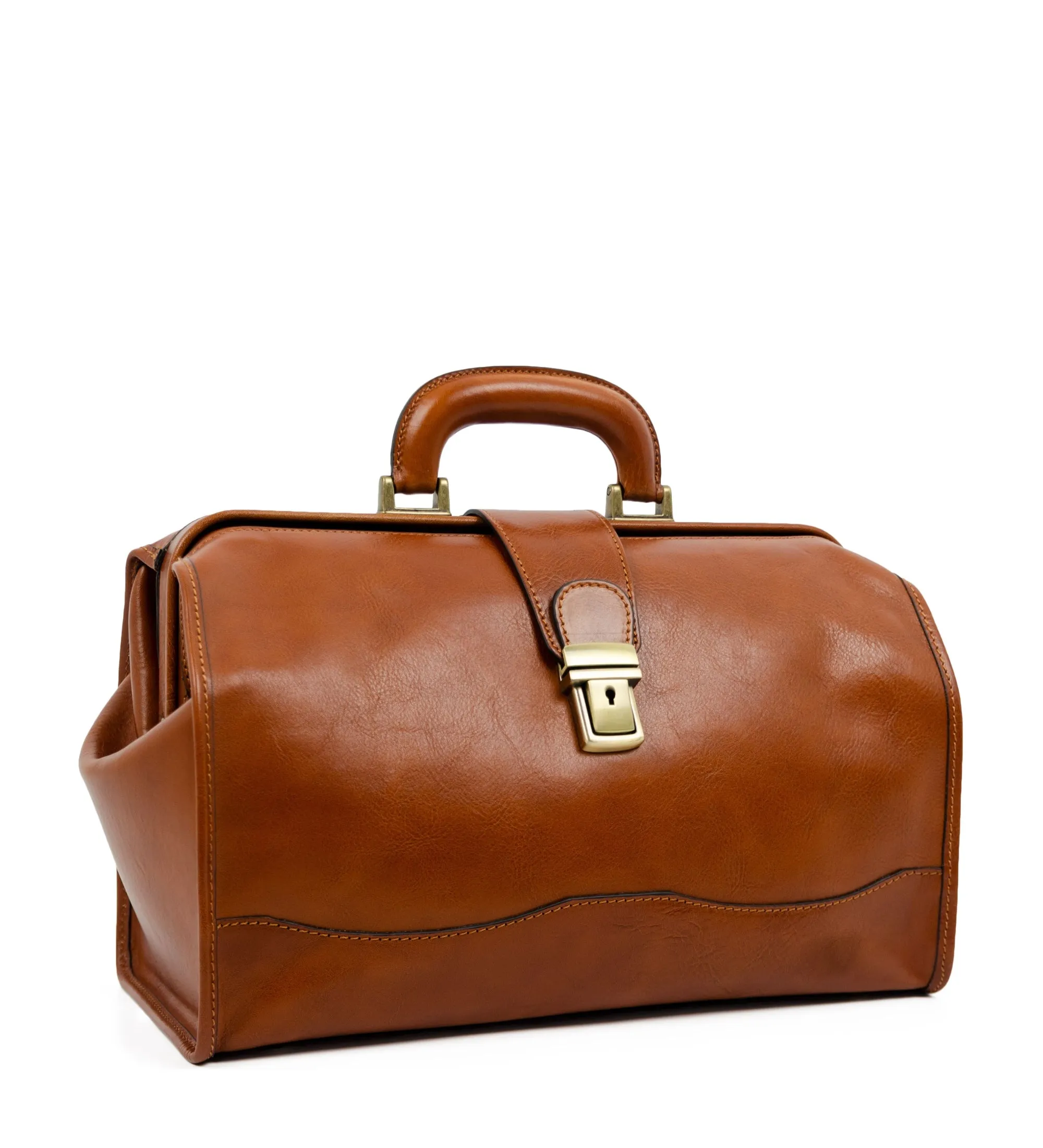 Small Full Grain Italian Leather Doctor Bag - David Copperfield