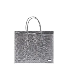 SMALL SILVER TOTE BAG