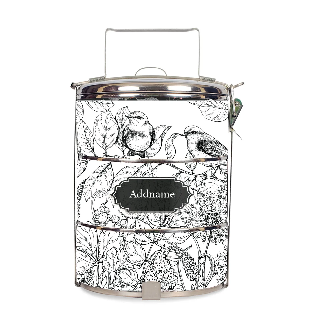 Song Birds Artline Series 3-Tier Standard Small 12cm Tiffin Carrier [FREE Custom Add Name]