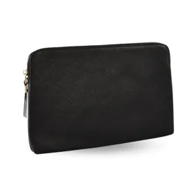 SORRENTO - Addison Road - Women's Black Structured Saffiano Clutch