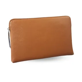 SORRENTO - Addison Road - Women's Brown Structured Saffiano Clutch