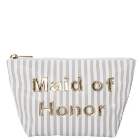 Striped Maid of Honor Cosmetic Bag