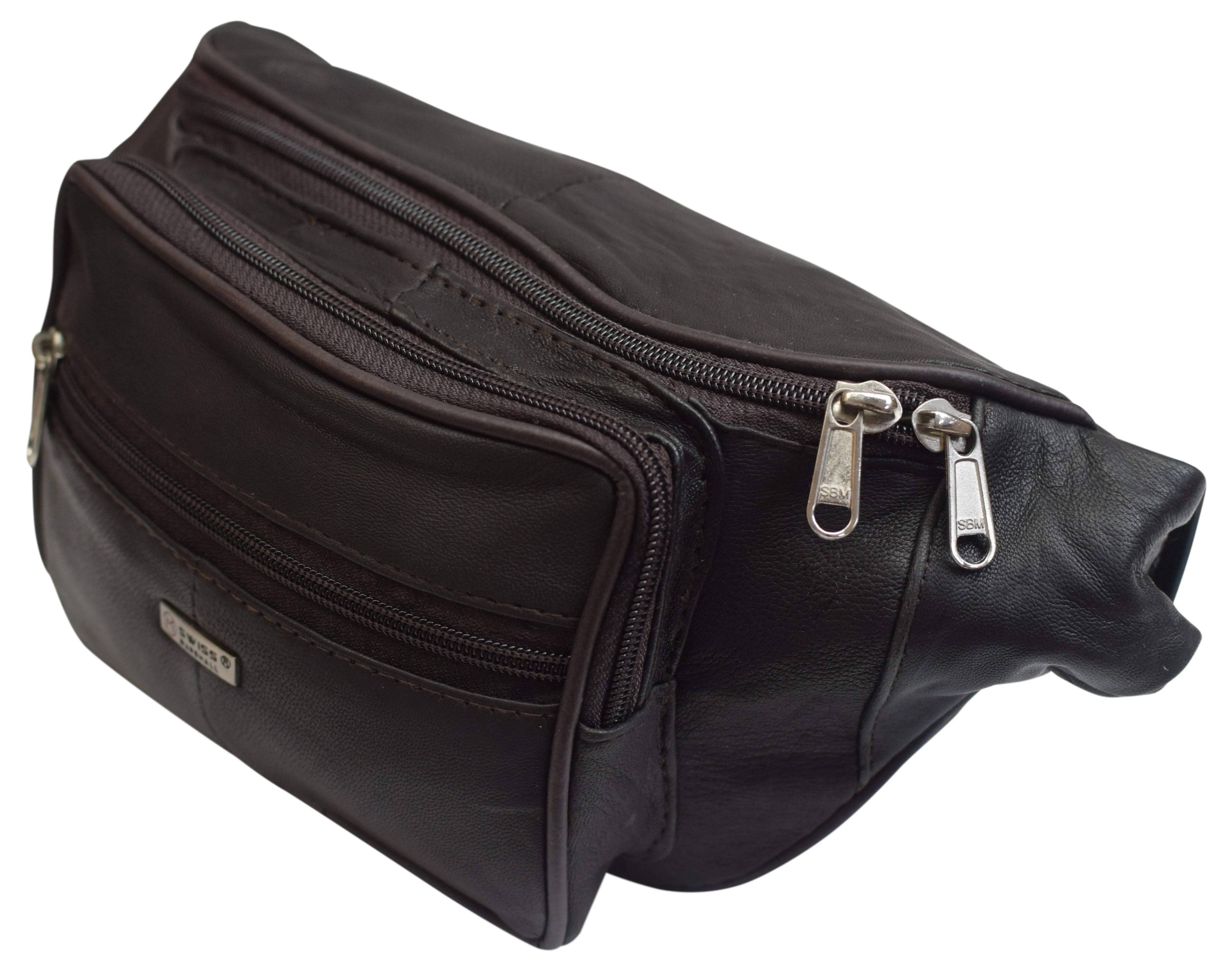 Swiss Marshall Genuine Leather Fanny Pack Waist Bag Classic Style Travel Organizer