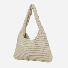 Textured Hobo Bag_Vanlla