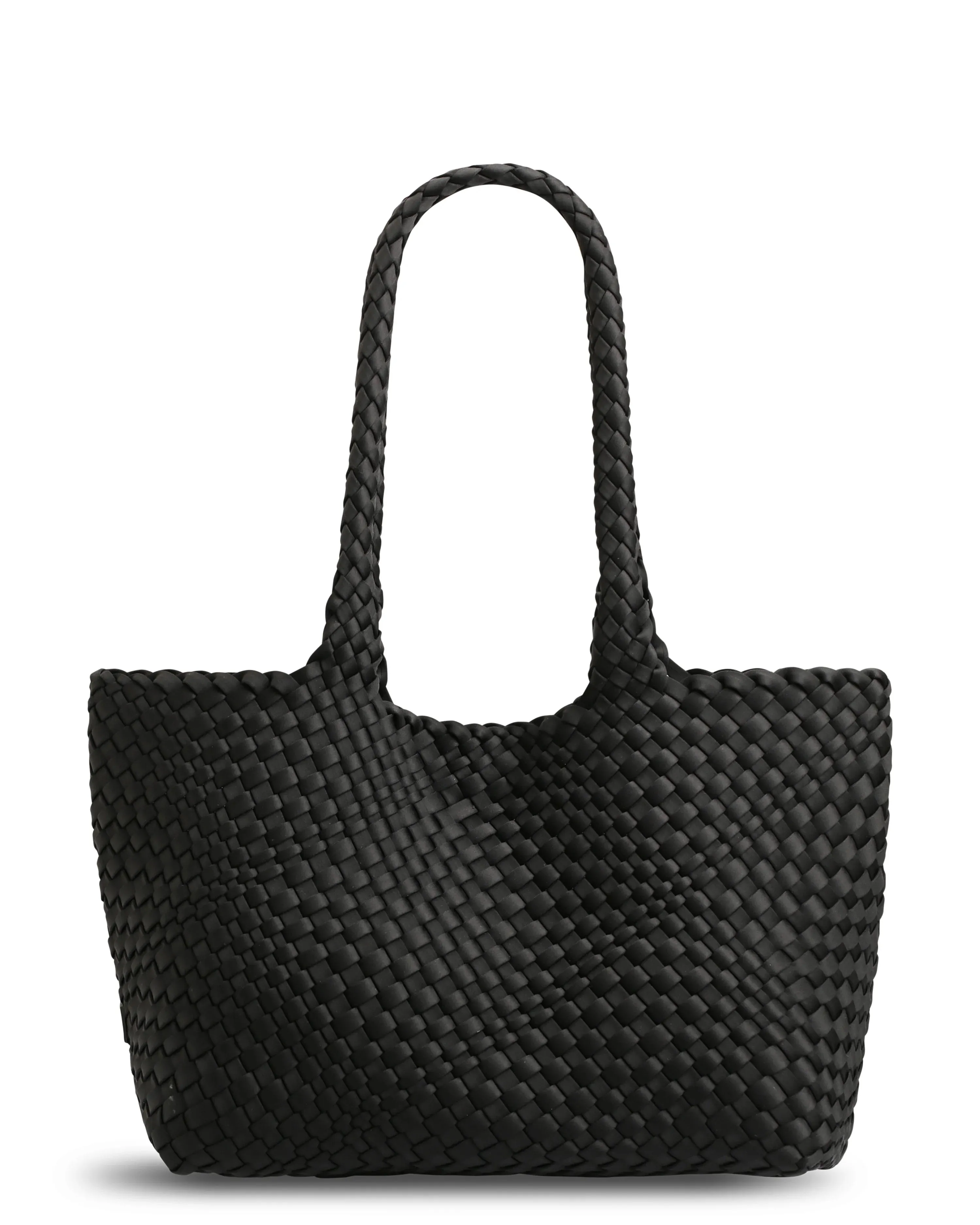 The Aubrey Bag (BLACK) Woven Neoprene Tote Bag