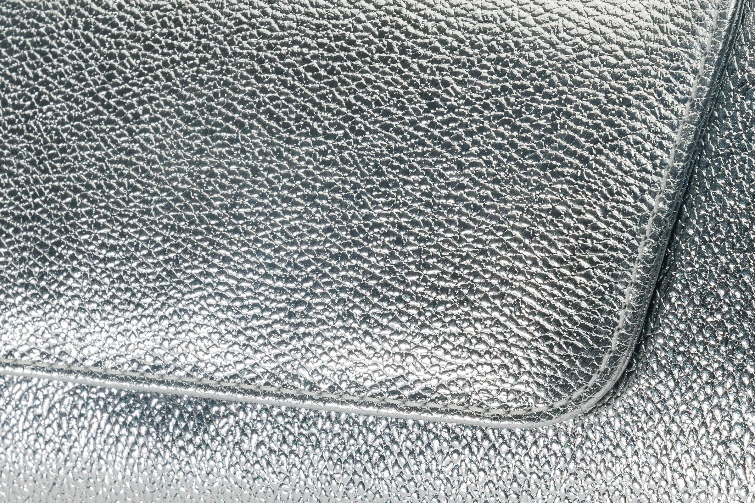 The Ege Silver Leather Clutch