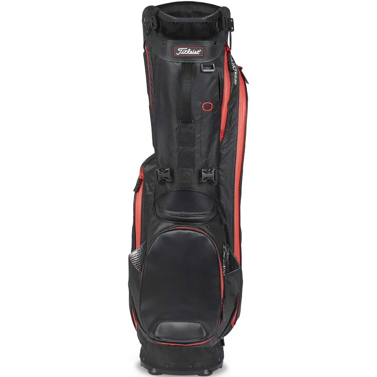 Titleist Players 5 StaDry Waterproof Stand Bag - Black/Black/Red