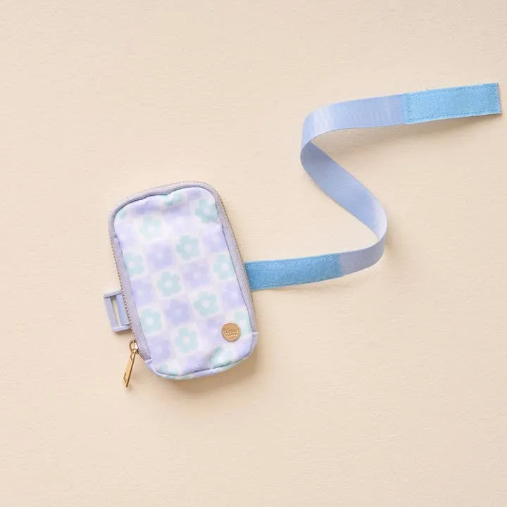 Tumbler Fanny Pack - Flower Check Blue