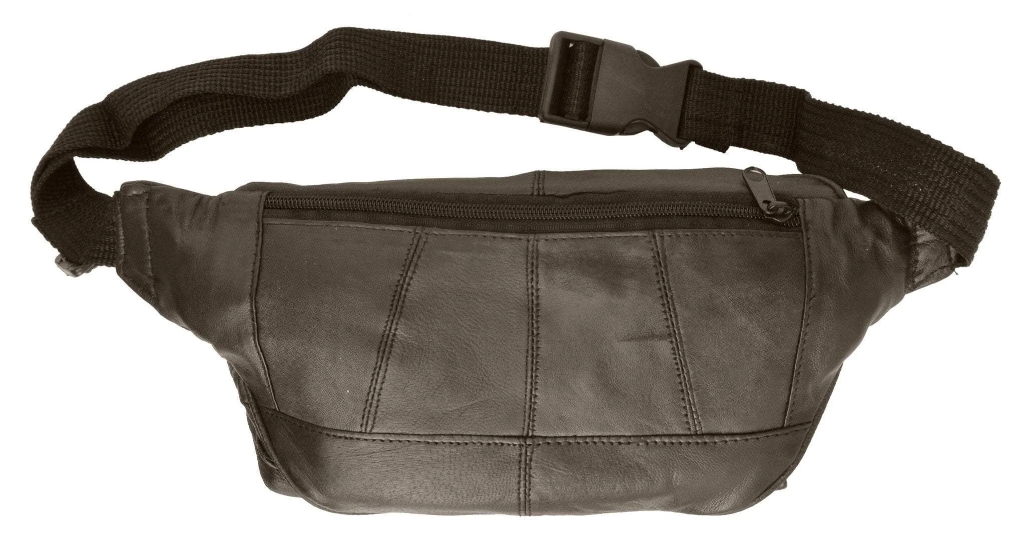 Unisex Design Genuine Soft Leather Travel Fanny Pack with Cellphone Pouch 305 (C)