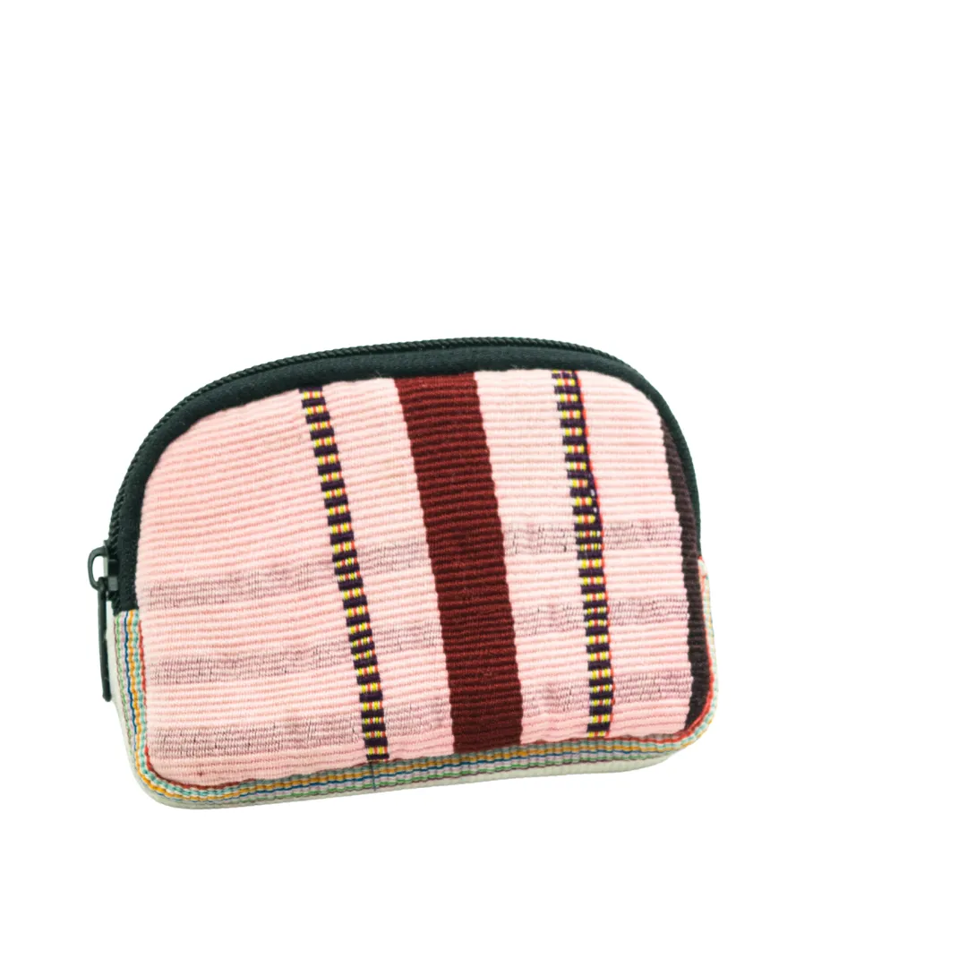 Up-cycled Half Moon Huipil Cosmetic Padded Bag with Tassel - Guatemala