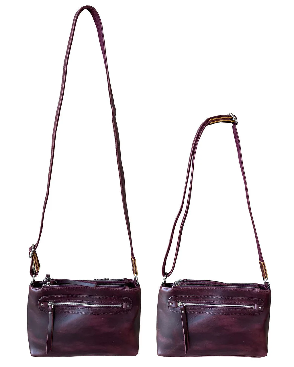 Wax and Oiled Cowhide Compact Concealed Carry Crossbody Purse