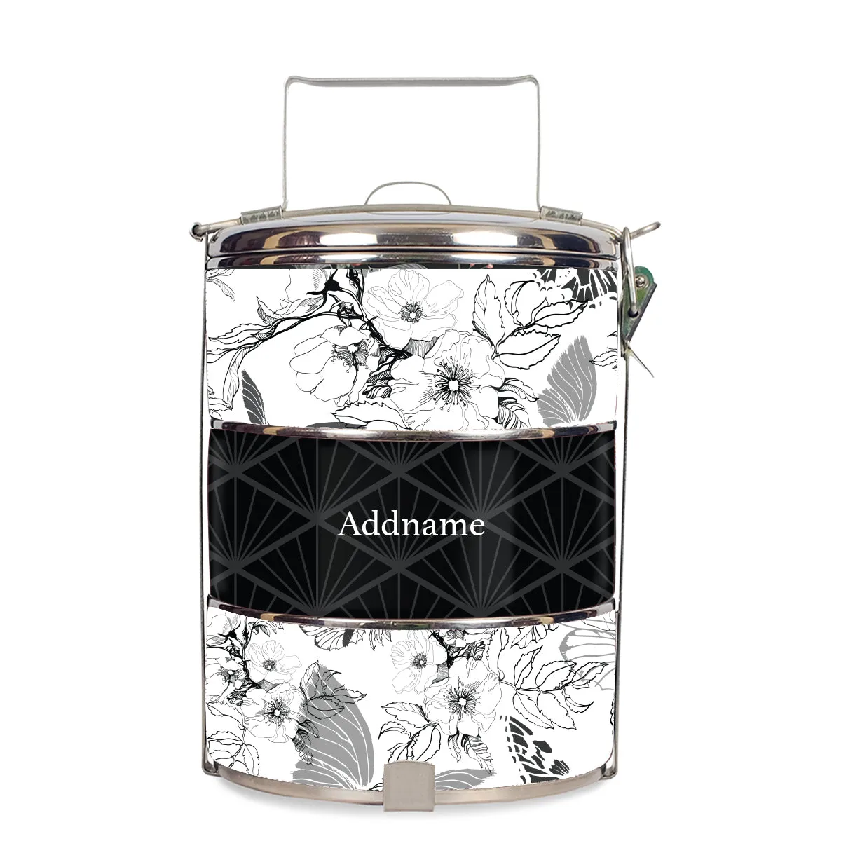 Wild Rose Artline Series 3-Tier Standard Small 12cm Tiffin Carrier [FREE Custom Add Name]