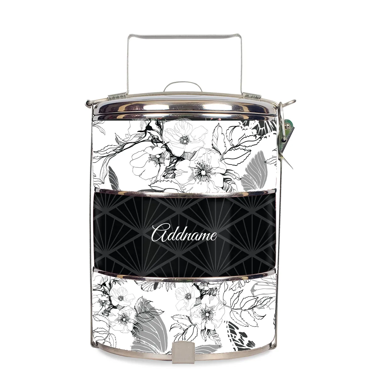 Wild Rose Artline Series 3-Tier Standard Small 12cm Tiffin Carrier [FREE Custom Add Name]