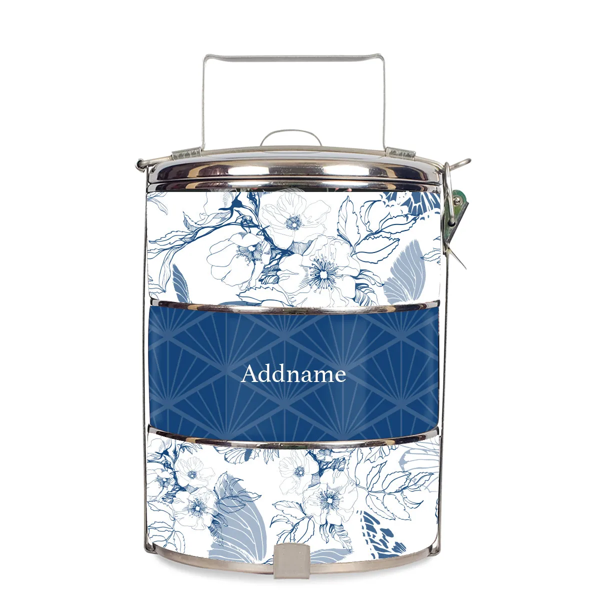 Wild Rose Artline Series 3-Tier Standard Small 12cm Tiffin Carrier [FREE Custom Add Name]