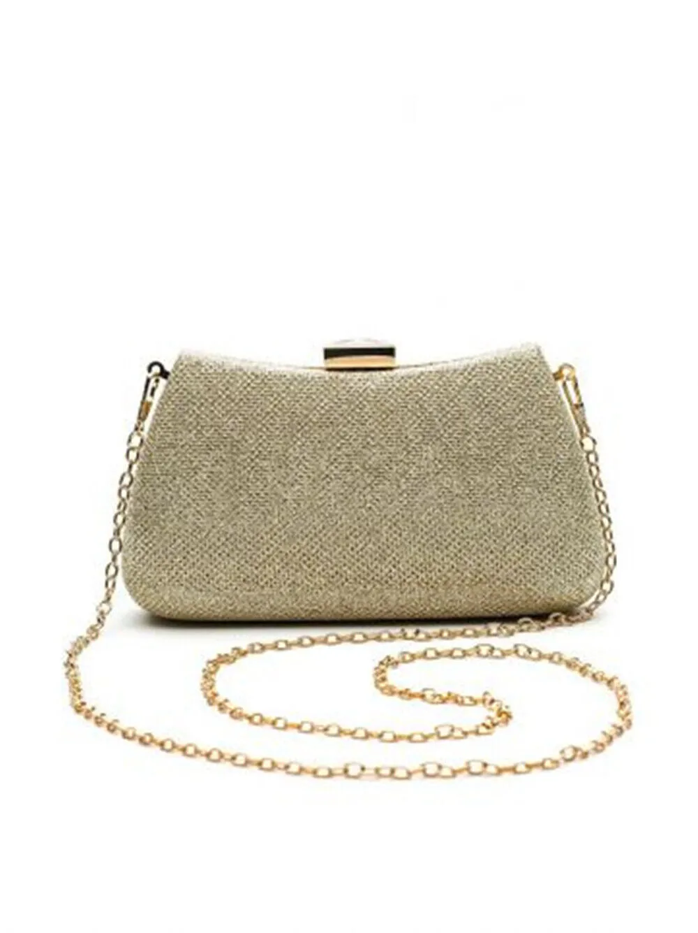 Women Clutch Purse Hard Case Shiny Evening Bag Glitter Handbag With Chain Strap