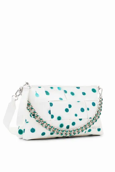 Woven Droplets Crossbody - White