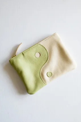 X Prism Avocado   Cream Yin Yang Zipper Pouch