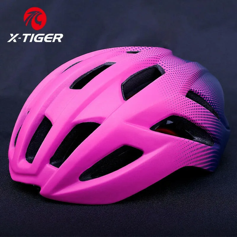 X-Tiger Bicycle Helmet Outdoor Sport Ultralight LED Light Cycling Safety Helmet Intergrally-molded Mountain Road Bike MTB Helmet