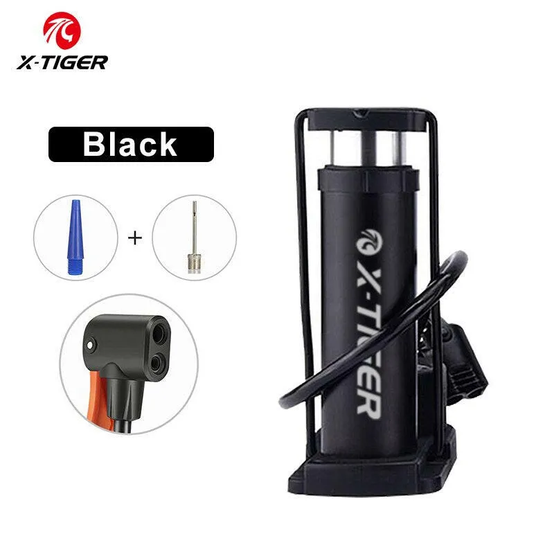 X-TIGER Portable Bike Pump High Pressure Pedal Bicycle Foot Pump Ultra-Light Aluminum Alloy MTB Bike Tire Inflator Accessories