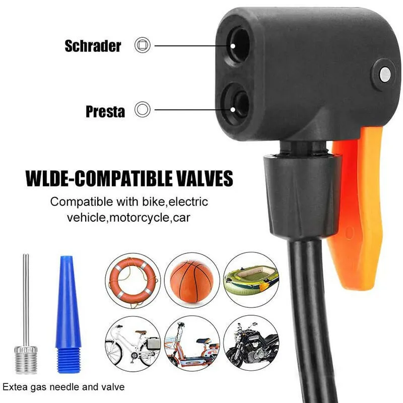 X-TIGER Portable Bike Pump High Pressure Pedal Bicycle Foot Pump Ultra-Light Aluminum Alloy MTB Bike Tire Inflator Accessories