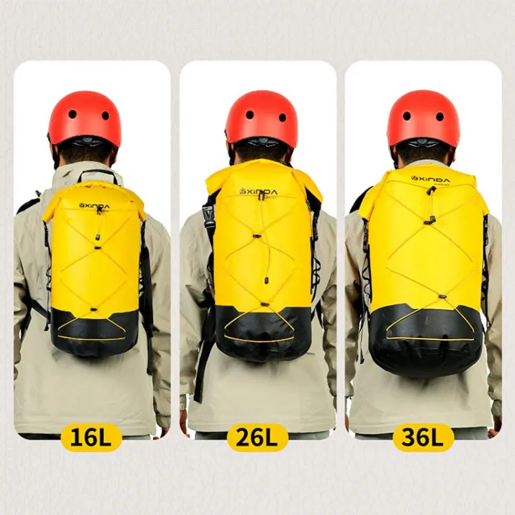 XINDA XD-BAG19 IPX7 Waterproof Outdoor Stream Tracing Backpack Diving Bag, Color: Yellow-16L