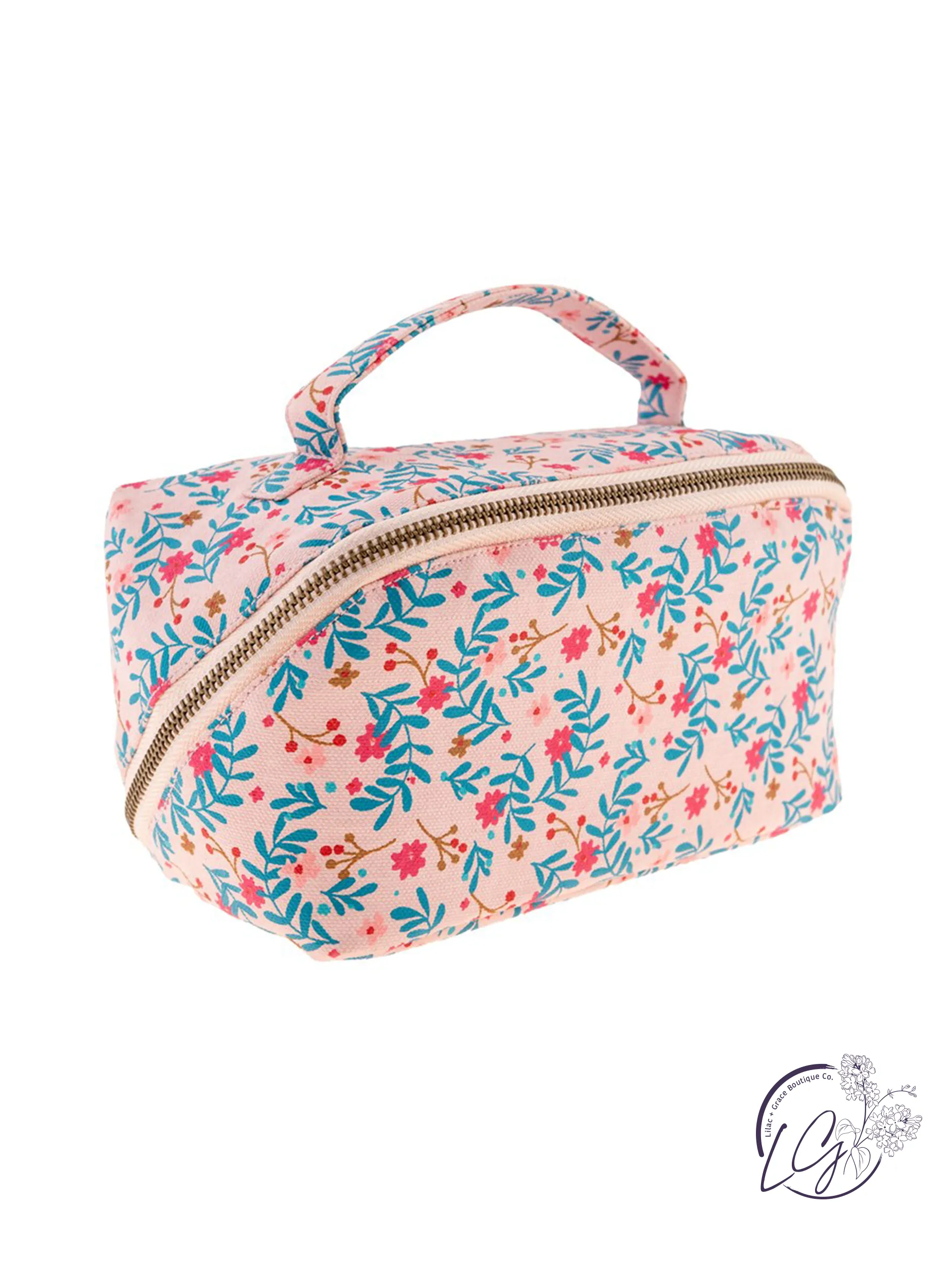 Zip Cosmetic Bag Blush Floral