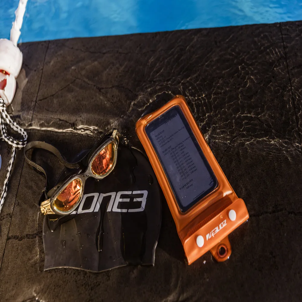 ZONE3 Waterproof Phone Pouch Transparent/Orange